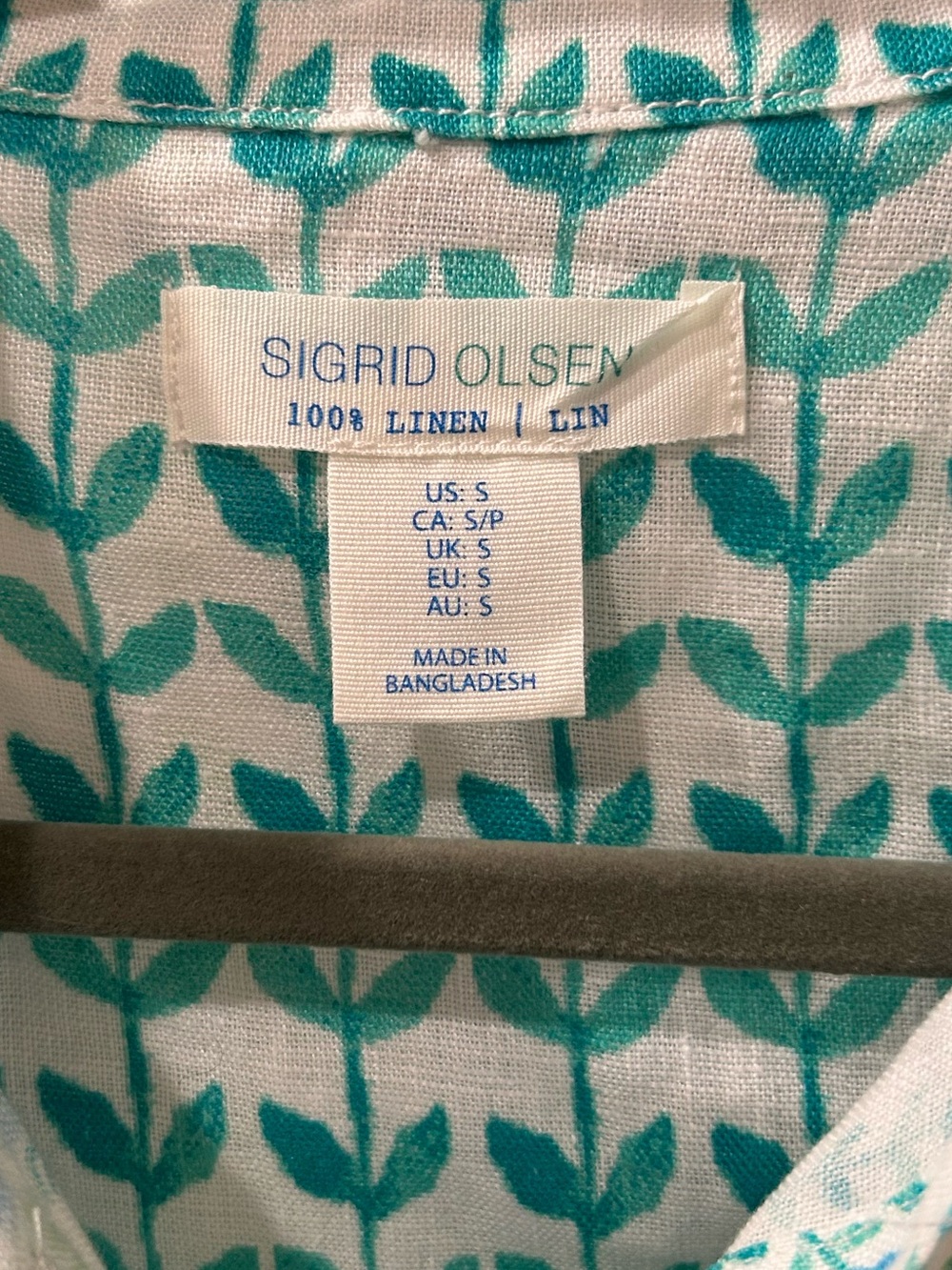 Sigrid Olsen 100% Linen Floral Botanical Shirt - Picture 11 of 11